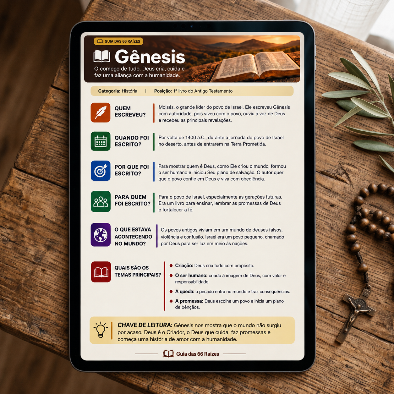 Prévia do Guia das 66 Raízes mostrando o livro de Gênesis